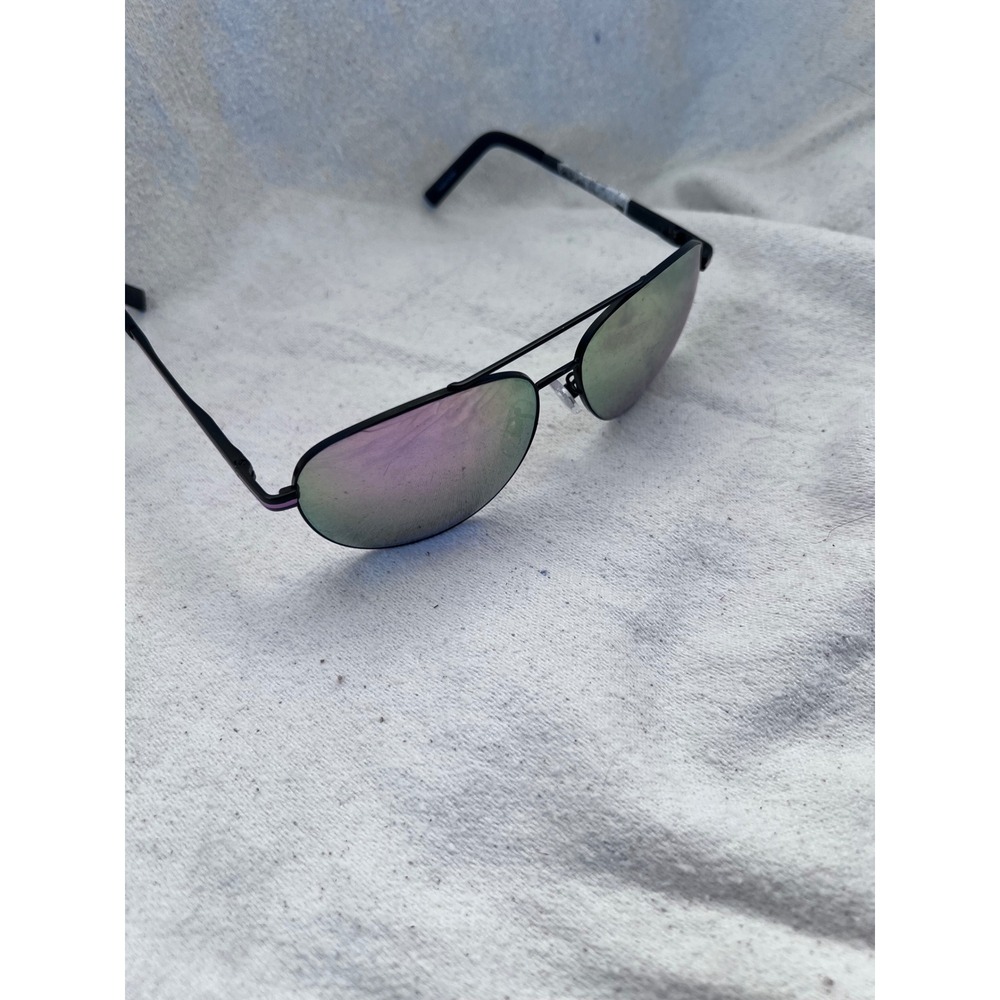Classic Women Adrienne Vittadini Aviator Sunglasses OS Black Purple Mirrored